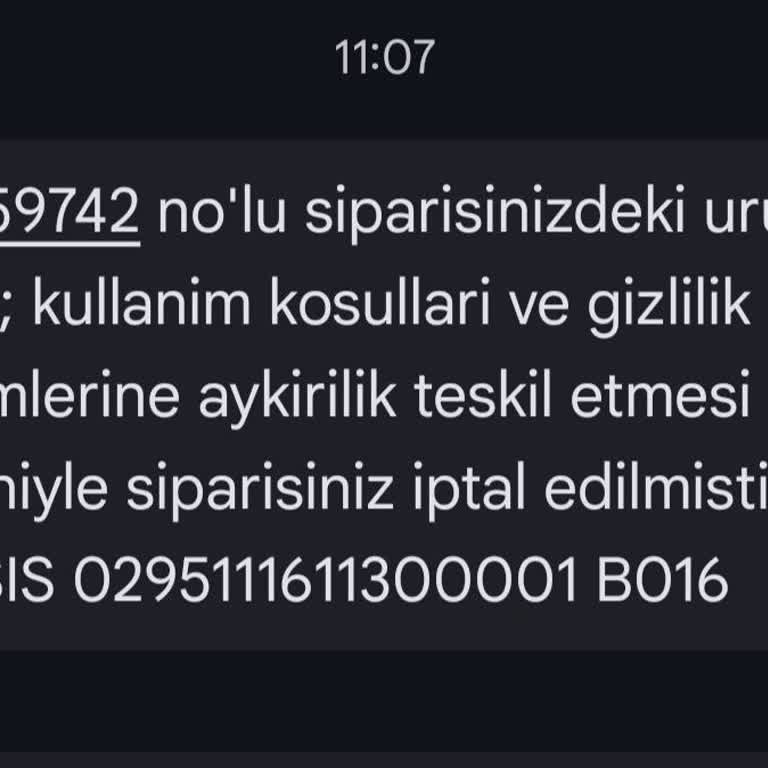 Açıklamasız Sipariş İptali Ve Geri Ödeme Talebi