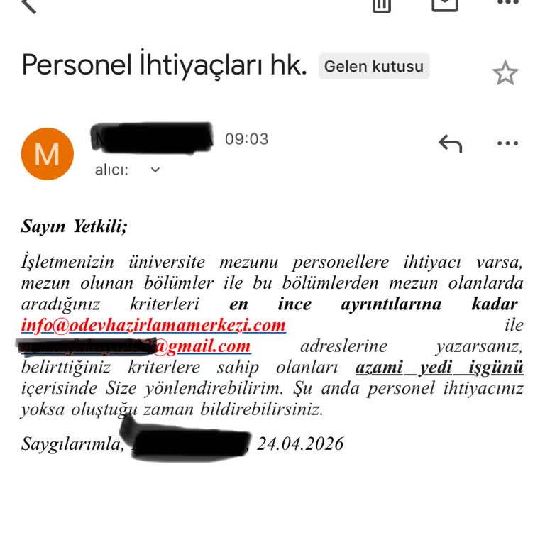 Odevhazirlamamerkezi.com İle İlgim Yok Ama E-posta Atıyor