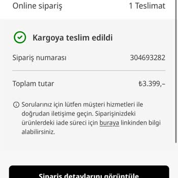 Ürün Teslim Edilmedi Ve İade Bekliyor