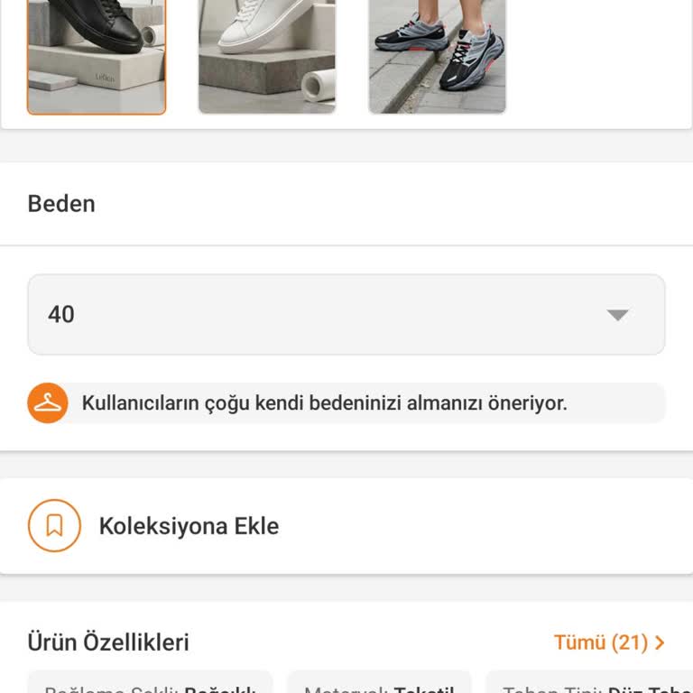Lufian Sneaker Ayakkabısının 40 Ve 41 Numaralarındaki Fiyat Farkı Adaletsiz