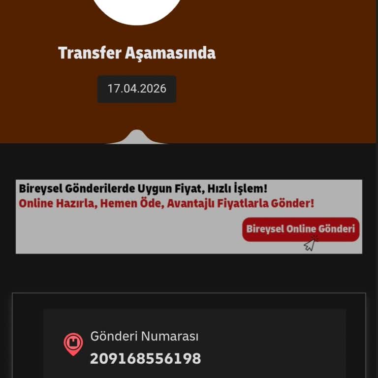 Hola Türkiye 209168556198 Numaralı Sipariş Transfer Sürecinde Kalıyor