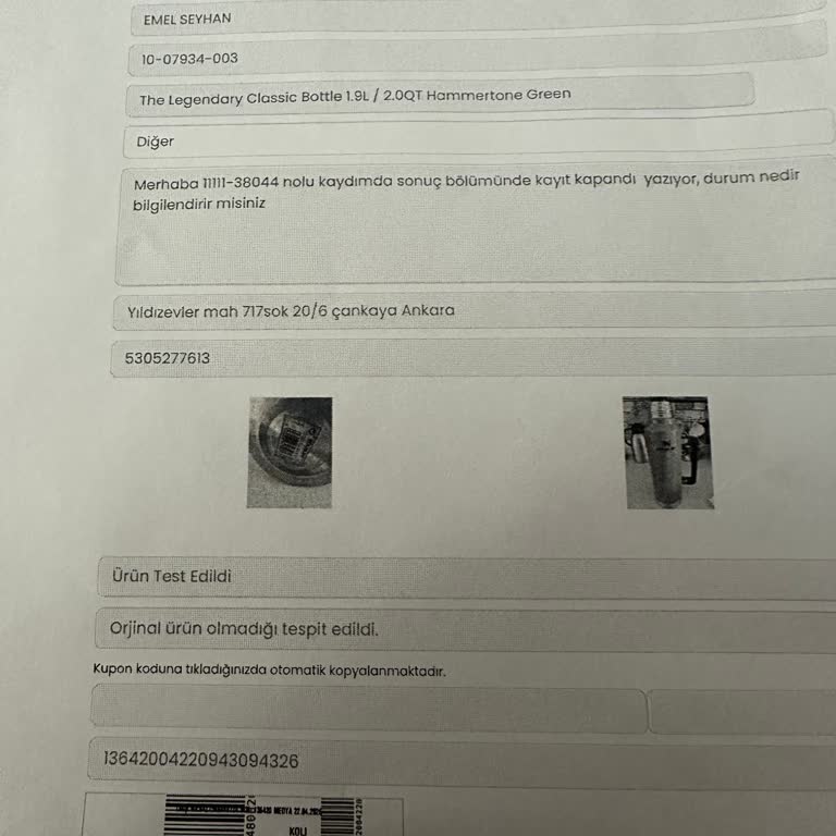 Trendyol’da Şüpheli Stanley Termos Satışı Ve İade Talebi
