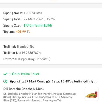 Burger King Ümraniye Şubesinde Sürekli Yanlış Ve Eksik Siparişler