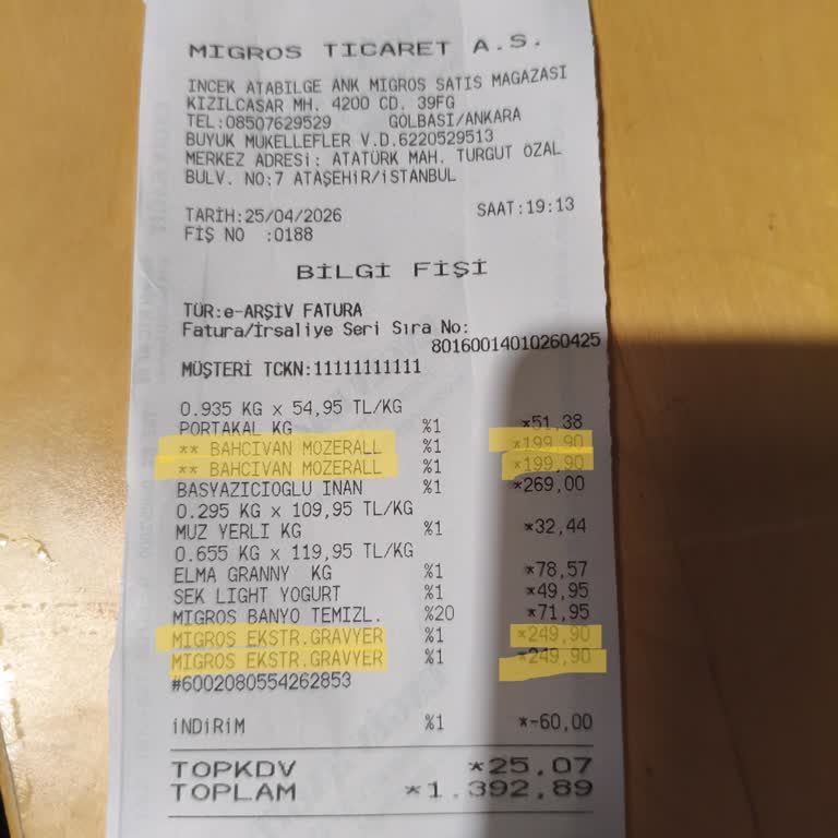Migros Gölbaşı Mağazasında Etiketli Fiyatlar Kasada Yansımıyor