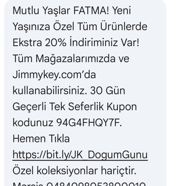 Jimmy Key Doğum Günü İndirimi Sözünü Tutmadı!