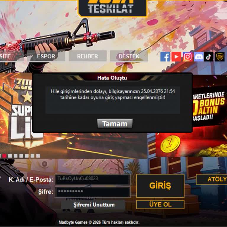 Yanlış Hile Banı Yüzünden Hesabım 25 Nisan 2076’ye Kadar Kilitlendi