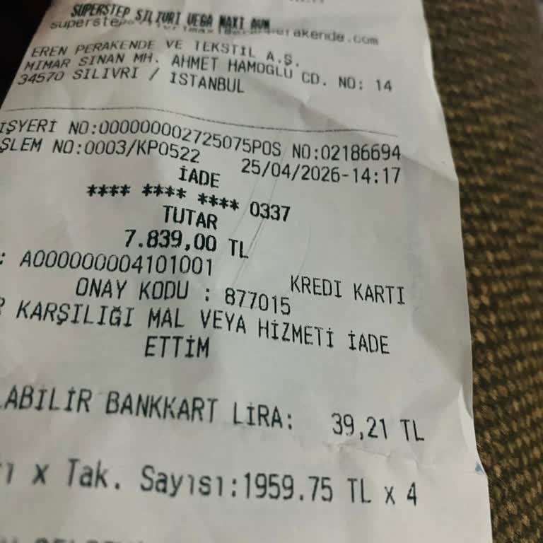 Silivri Vega Maxi AVM SuperStep Mağazasında İade Reddi ve Çalışanın Yanıltıcı Tavrı