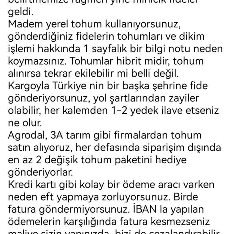 Karaot Tohum Derneği Teslim Aldığım Fideler Yeterince Gelişmemiş, Çok Küçük Ve Zayıf