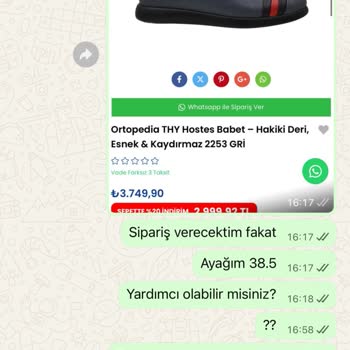WhatsApp Üzerinden Beden Sorgusuna Cevap Alınamaması Ve İndirim Şartları Belirsizliği