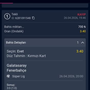 Kırmızı Kart Şartı Gerçekleştiği Halde Kupon Kayıp Gösterildi