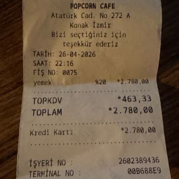 Popcorn Cafe Bar (İzmir) Yanıltıcı Bilgilendirme Ve Haksız Şekilde Yansıtılan Maç Ve Kuver Ücreti