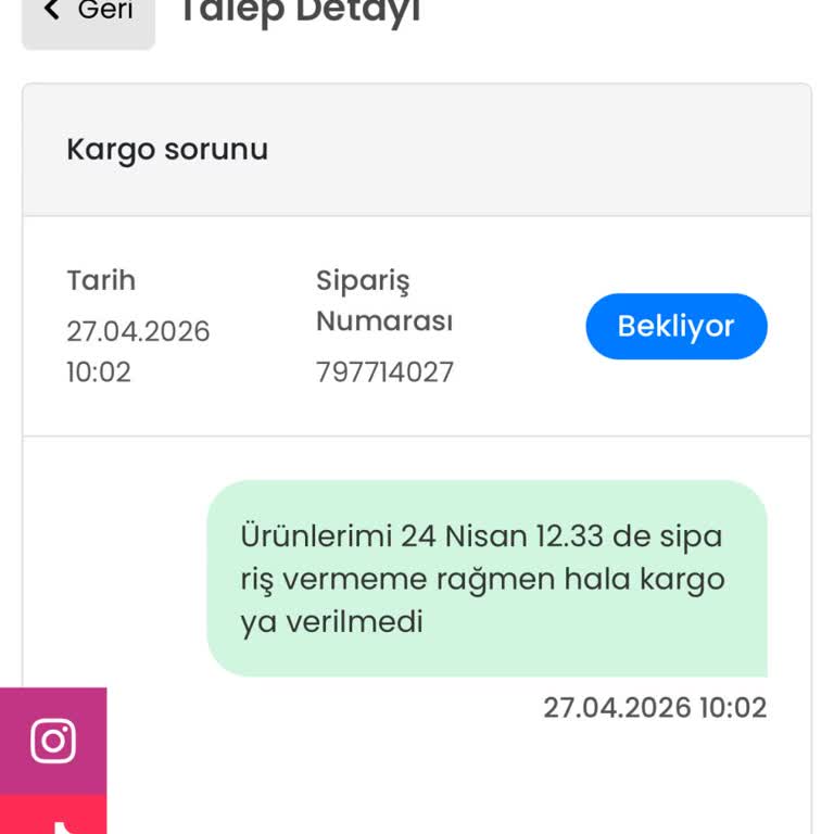 Acil Siparişimin Kargoya Verilmemesi Ve Destek Yokluğu
