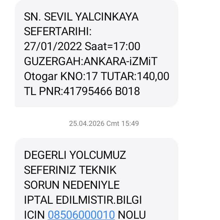 İptal Edilen Sefer Ücreti İade Edilmedi