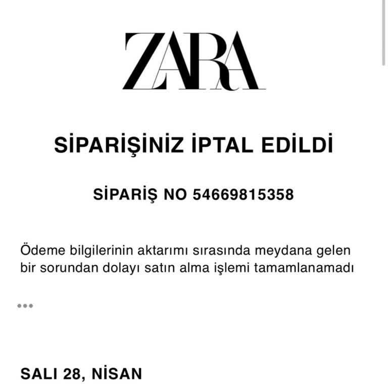 Zara Online Mağazasında Tekrarlanan Sipariş İptalleri Ve Geri Ödeme Sorunu