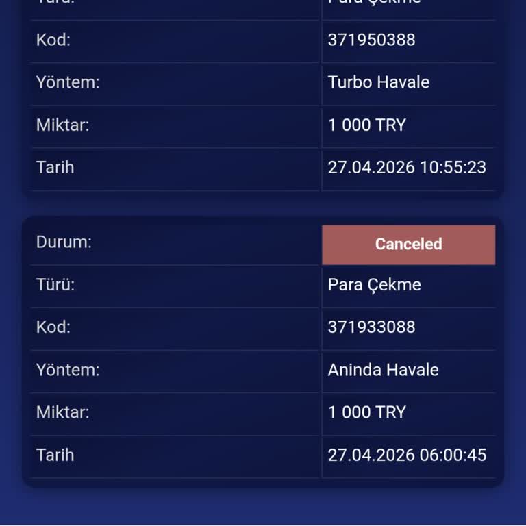 Çekim Talebim 5,5 Saat Bekleyip Ödeme Yapılmadı
