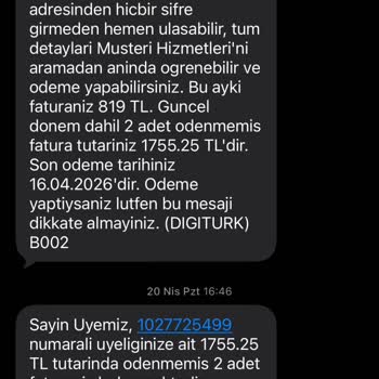 Digiturk/BeIN Connect İzinsiz Yenileme Ve Borç Artışı Şikayeti
