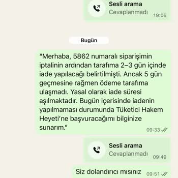Sipariş İptal Edildi, 7 Gün Geçmesine Rağmen Para Geri Dönmedi