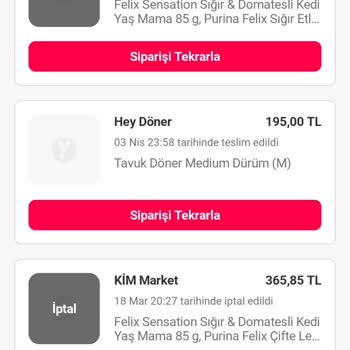 Kedi Maması Siparişlerimin Açıklamasız İptali Ve Saygısız Müşteri Hizmeti