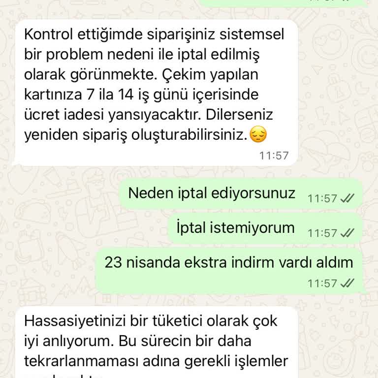 İndirimli Alışverişim Sistem Hatası Nedeniyle Tek Taraflı İptal Edildi