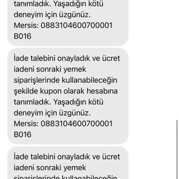 Yanlış Gelen Yemek, Kupon İadesi Ve Müşteri Temsilcisi Tutumu
