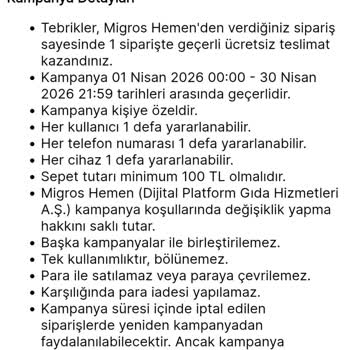 Migros’ta Ücretsiz Teslimat Hakkı Tanımlanmadı Ve Yanıltıcı Bilgilendirme