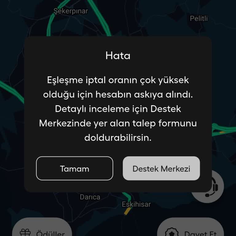 Martı Sürücü Hesabı Nedensiz Askıya Alındı Ve Destek Yanıt Vermedi