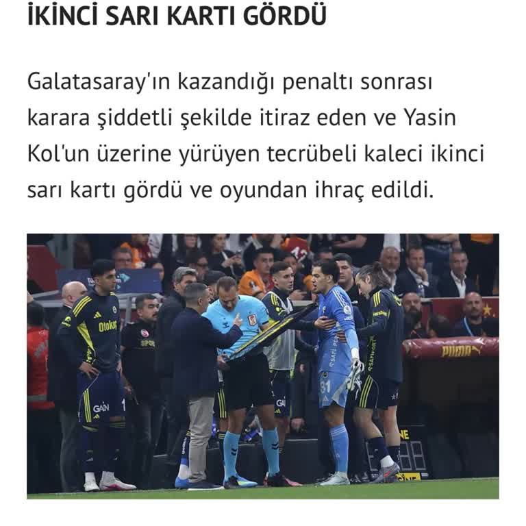 Mynet'te Galatasaray-Fenerbahçe Derbisi Haberinde Yanıltıcı Kırmızı Kart Bilgisi