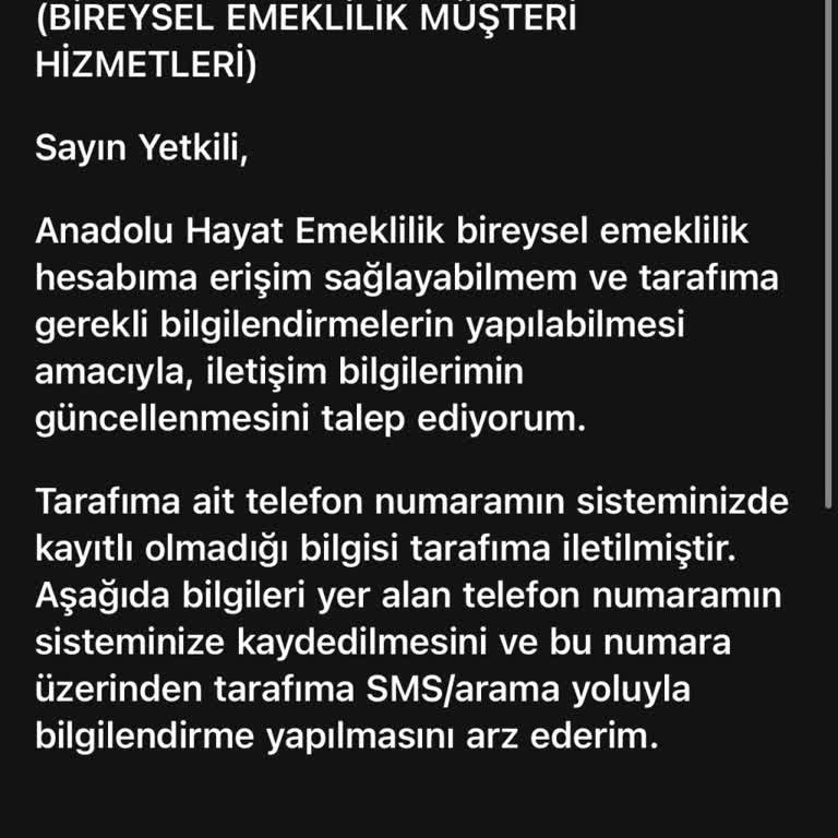 Bir Yıllık Telefon Numarası Güncelleme Sorunu Şirket Tarafından Cevapsız Bırakıldı