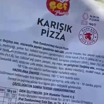 Şok Marketler Şef Franzi Pizza İçinden Çıkan Metal