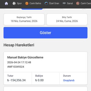 Betkom Sitesinde Kazanç Hesabım Haksız Şekilde Silindi, 154000 TL İade Talebi