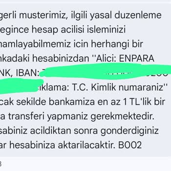 Enpara Vadesiz Hesap Açma İşleminde Tekrarlayan Blokaj Ve Giriş Hatası