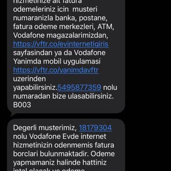 Vodafone Ev İnterneti İptali Gerçekleşmedi Ve Haksız Borçlandırma Yapılıyor
