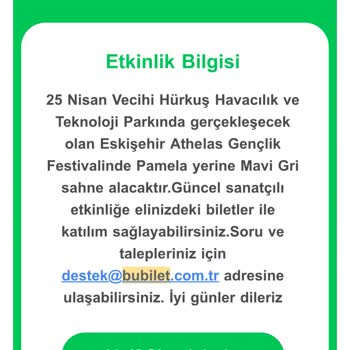 Tarih Ve Sanatçı Değişikliği Nedeniyle Bilet İadesi Talebi