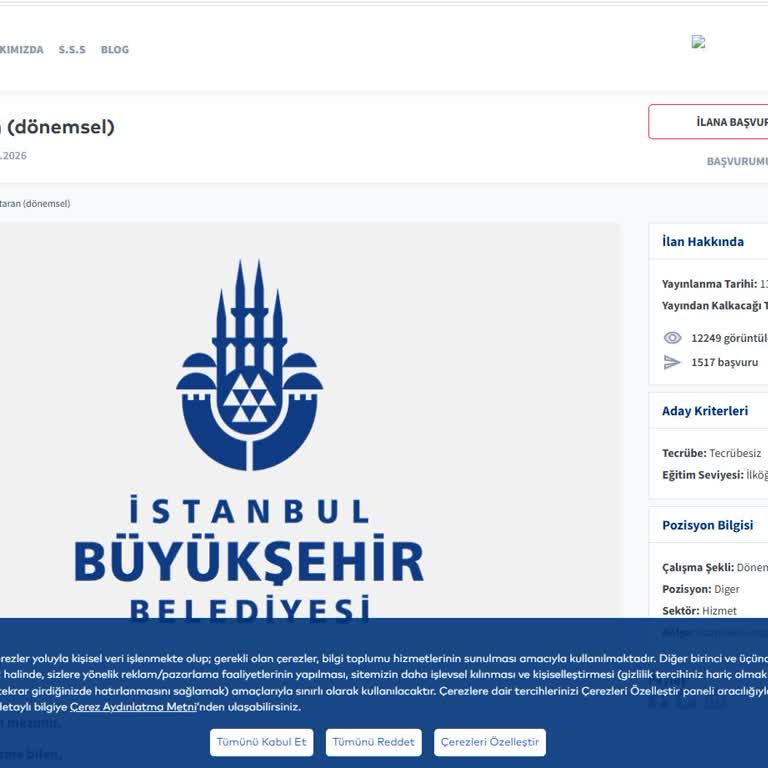 İBB Kariyer Başvurusu İçin Geri Dönüş Bekliyorum