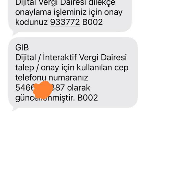 GİB Kayıtlı Cep Telefonu Numaram İzinsiz Değiştirildi Ve Acil İnceleme Talebi