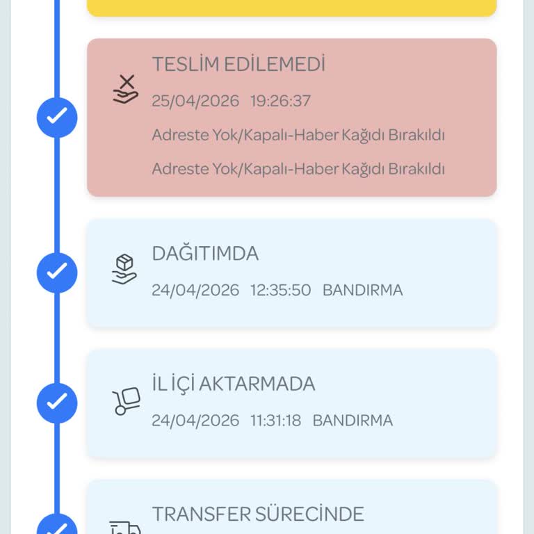 Kargo Adreste Bulunamadı Notu İle Teslim Edilmedi Ve Şubeden Alınması İstendi