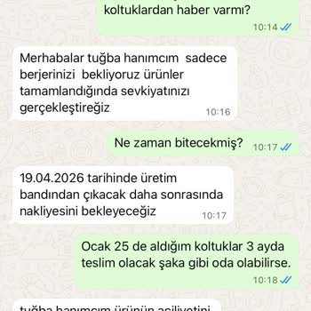 Doğtaş'ın Söz Verdiği Tarihte Koltuk Teslim Etmemesi Ve Müşteri Mağduriyeti