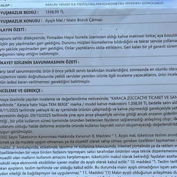 Karaca Kahve Makinesinin Tekrarlanan Arızası Ve Hepsiburada’nın İade İhmali