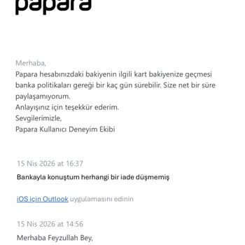 Papara'dan 30.500 TL İade Edilmedi