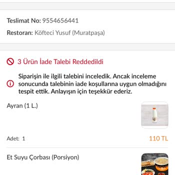 Trendyol GO'da Yanlış Sipariş Ve İade Reddi: Hakem Heyetine Başvuru