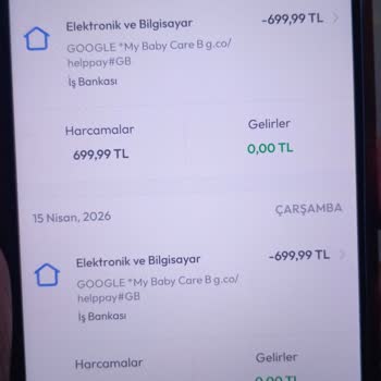Bankamda Google Bebek Oyunu Üzerinden İzinsiz Çekilen 2.800 TL