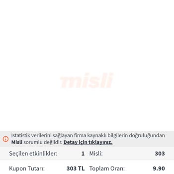 Misli İstatistik Hatası Nedeniyle Kazancım Ödenmedi