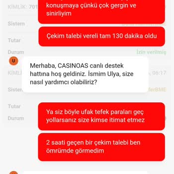 Casinoas Çekim Talebimin Uzun Süre Gecikmesi Ve Destekteki İlgisizlik