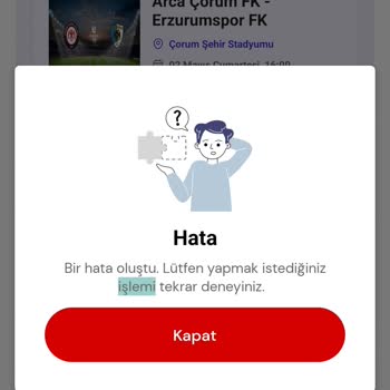 Geçerli Taraftar Kartımla Bilet Alınamıyor, Sürekli Hata Ve Açıklama Yok