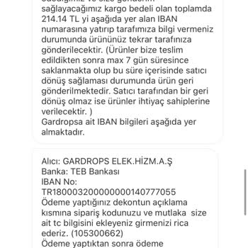 Gardrops İade Kodu Oluşturup Ürünü Yanlış Şehre Gönderdi, Müşteriden Ödeme Talep Etti