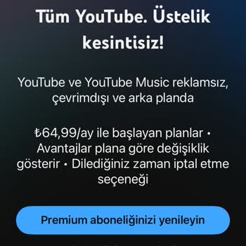 Faturaya Yansıtılan YouTube Premium Aboneliği Aktif Edilmedi