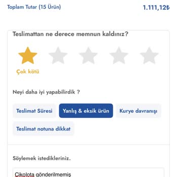 Tekrarlanan Eksik Ve Yanlış Ürün Gönderimleri Nedeniyle Mağduriyet
