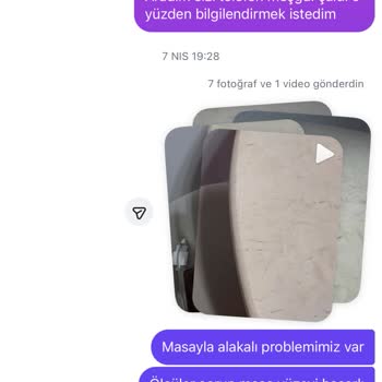 Geciken Ve Yanlış Ölçüdeki Defolu Masa İçin Acil Değişim Talebi