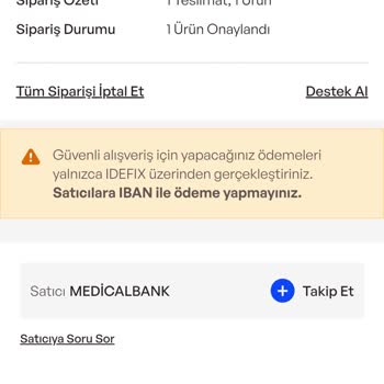 İdefix Medical Bank Ürünüm Hâlâ Kargoya Verilmedi