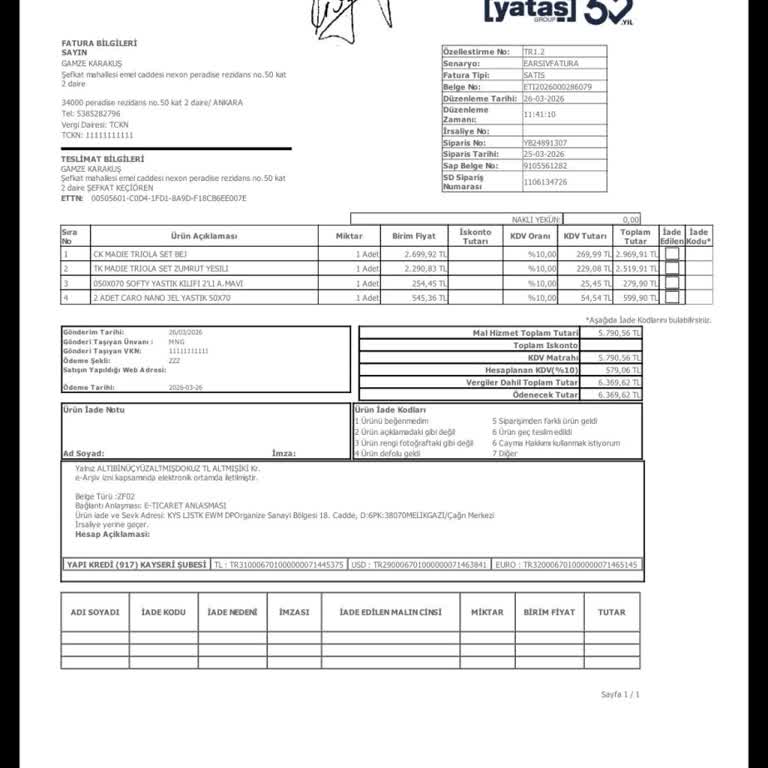 Renk Uyumsuzluğu Ve İlk Yıkamada Kalite Kaybı Nedeniyle Tam İade Talebi